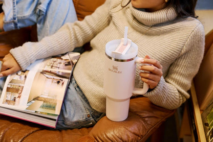 STANLEY Quencher H2.0 Tumbler - 30 oz Insulated Stainless Steel Cup with Handle & Straw | BPA-Free | Peach Rose