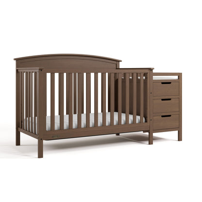 Graco Benton 4-in-1 Convertible Crib and Changer – GREENGUARD Gold Certified, Crib & Changing Table Combo, Water-Resistant Changing Pad, Converts to Toddler Bed, Daybed and Full-Size Bed (Hazelnut)