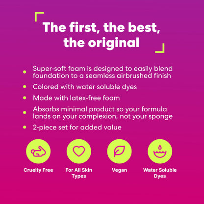 Beautyblender® | Original Pink Beauty Blender Makeup Sponge, Super-Soft Foam Easily Blends Foundations, Powders & Creams, Made in USA, Reusable, Washable, Streak Free Application, Vegan, Cruelty Free