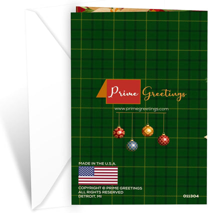 Prime Greetings Christmas Card for Son and Daughter-in-Law - Eco-Friendly, Thick Card Stock | 5in x 7.75in