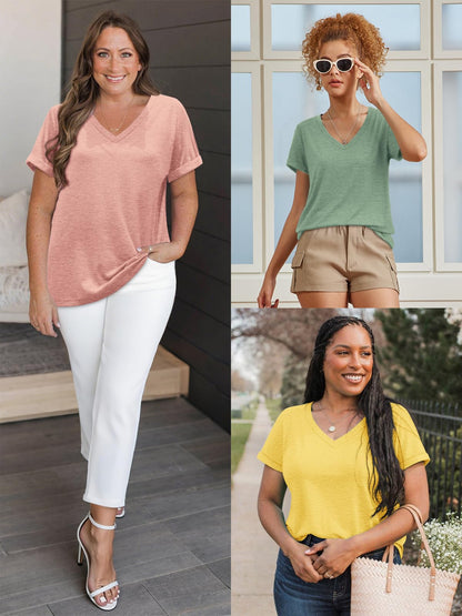 Womens Tops Basic Tees t-Shirts Trendy Fashion Cruise Comfy Workout Casual Summer Outfits Spring Clothes 2025 Beach Aqua