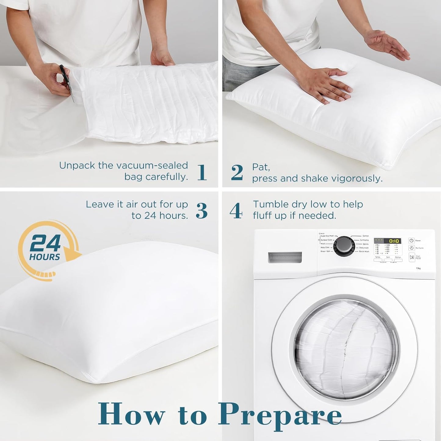 Viewstar King Size Bed Pillows - Soft Down Alternative for All Sleep Positions | Hotel Collection, White, Set of 2