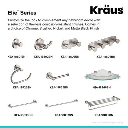 KRAUS Elie 24-inch Bathroom Towel Bar, Brushed Nickel Finish, KEA-18837BN