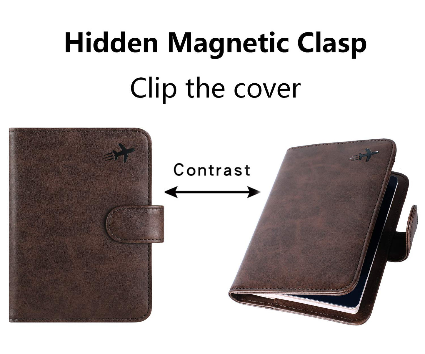 Passport Holder Cover Wallet RFID Blocking Leather Card Case Travel Accessories for Women Men (Z #Chocolate)
