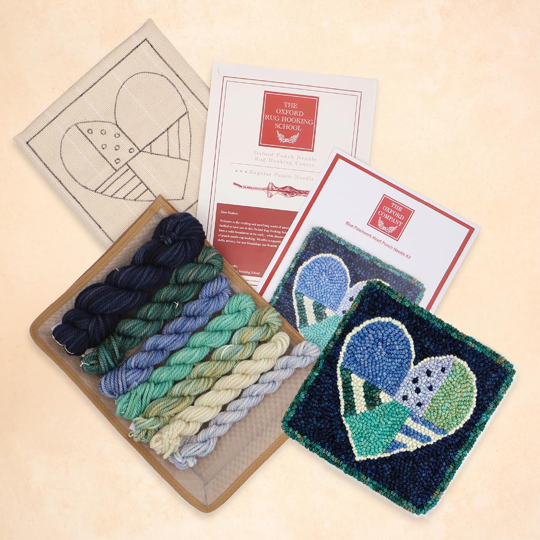 The Oxford Company Punch Needle Kit (Patchwork Blue Heart)