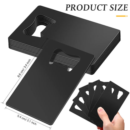 40 Pieces Credit Card Bottle Opener Stainless Steel Poker Wallet Bottle Opener for Christmas Gifts Can Be Carved for DIY Wedding Favor Groomsmen Gift(Black)