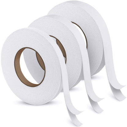 Zonon 3 Rolls Double Sided Foam Tape 50Ft White Foam Tape Sponge Soft Adhesive Mounting Sticky for Shaker Card Scrapbooking Crafts Home Office Decor 16.5 Yards