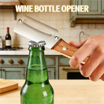 Vegetable Peelers for Kitchen, Multi-functional Vegetable Peeler for Kitchen,Peeler with Wooden Handle and Bottle Opener