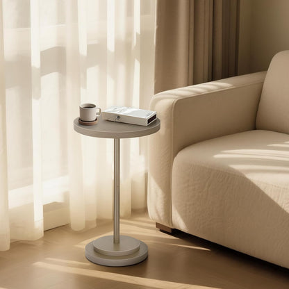 OMTIVORLEX Drink Table, Small Pedestal Side Tables for Small Spaces, Wood Round Martini Table for Outdoor, Living Room