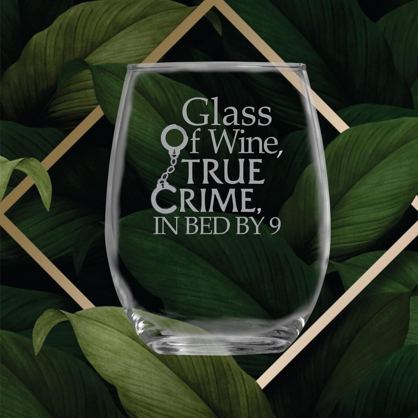 Funny Birthday Wine Glass Gift, 15 oz Glass of Wine, True Crime Theme for Detective Fans, High Quality Women's Gifts