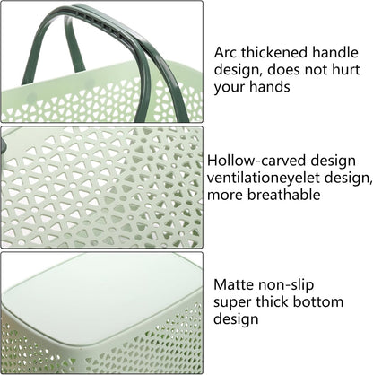 Hedume 2 Pack Portable Shower Caddy Basket, Plastic Organizer Storage Tote with Handle for Bathroom, Kitchen, Camp