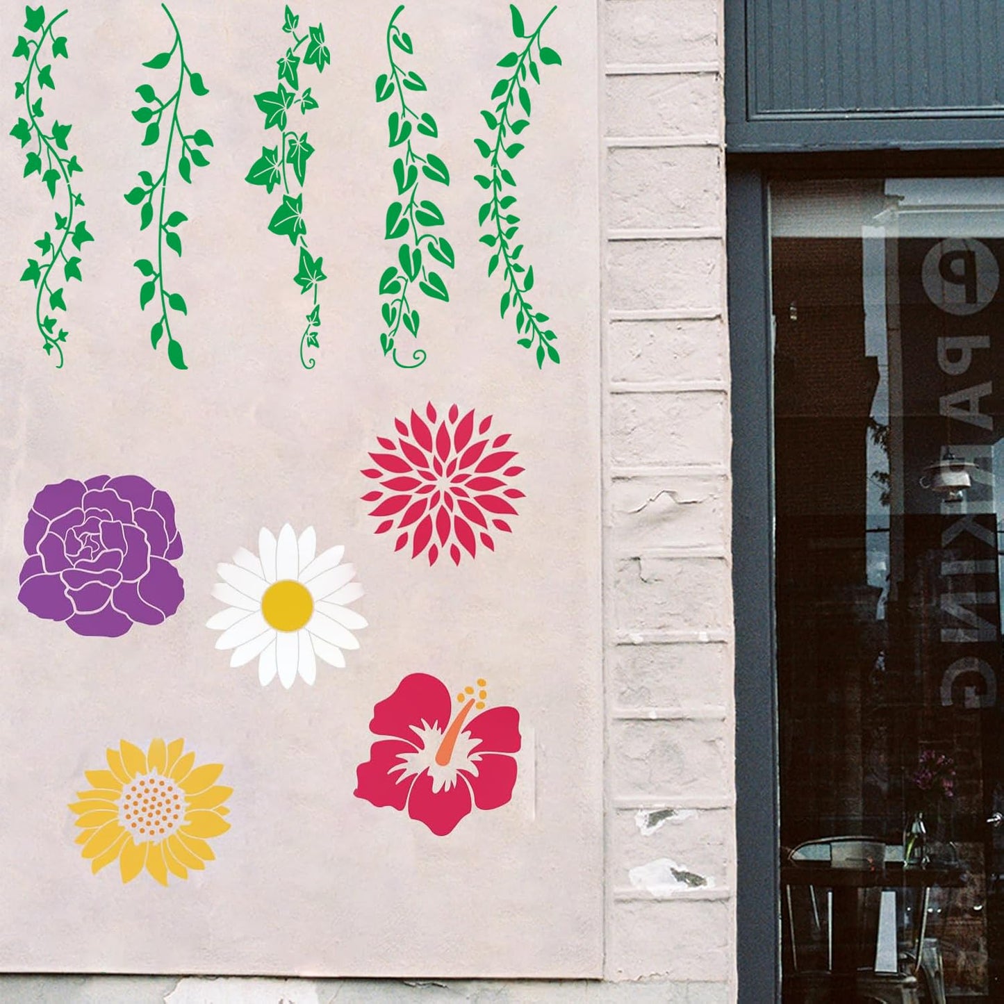 14Pcs Vine Leaf Stencils Flower Leaf Painting Stencils Leaves Floral Stencil Leaves Vine Plastic Art Drawing Templates DIY Crafts Plant Stencil for Painting on Wood Wall Door Canvas Home Decor