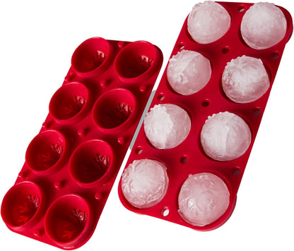 Silicone Snowflake Mold Set, Christmas Ice Cube Molds, Heat Safe BPA Free Silicone, Exceeding FDA (Christmas Red)