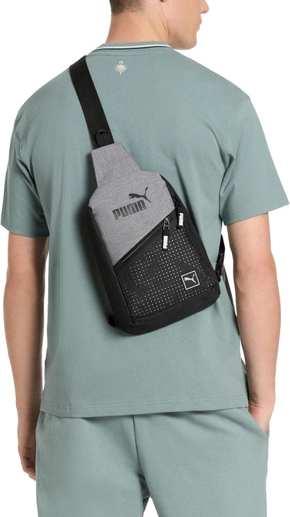 PUMA EVERCAT SIDEWALL SLING BACKPACK,Black/Silver,One Size