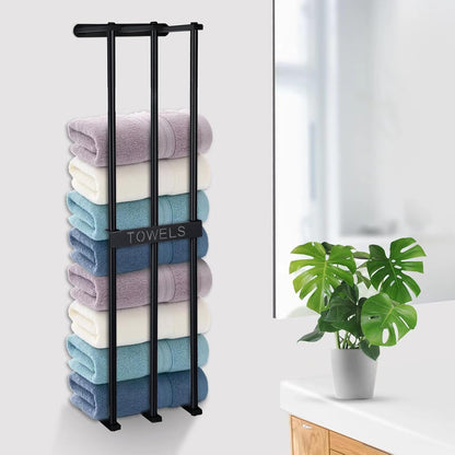 3 Towel Storage, Towel Rack Wall Mount for Small Bathroom, LAFEALO New Upgrade Bar Towel Racks for Bathroom, Towel