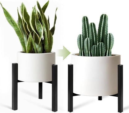 12 14 16 inch Plants-1ps IZIDDO Adjustable Plant Stand Indoor, Black Metal Planter Stands Outdoor, Mid Century Modern