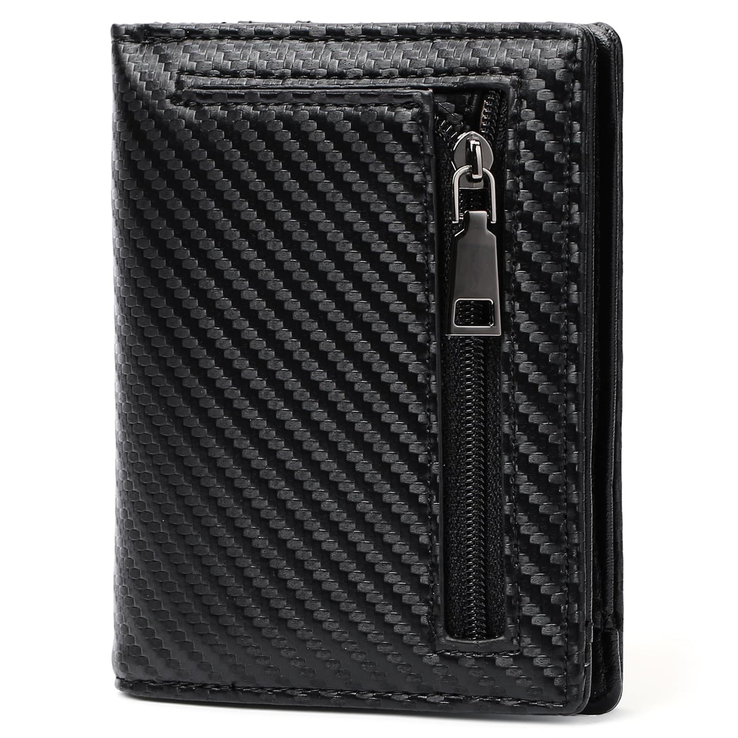 GAEKEAO Mens Wallet Slim Bifold RFID Blocking Thin Credit Card Holder Genuine Leather Minimalist Front Pocket Wallets for Men with Zipper Coin Pocket