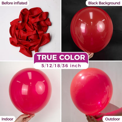 Bezente Red Balloons - 18 Inch Large Thick Latex Balloons | 30 Pack for Valentine's Day & Celebrations