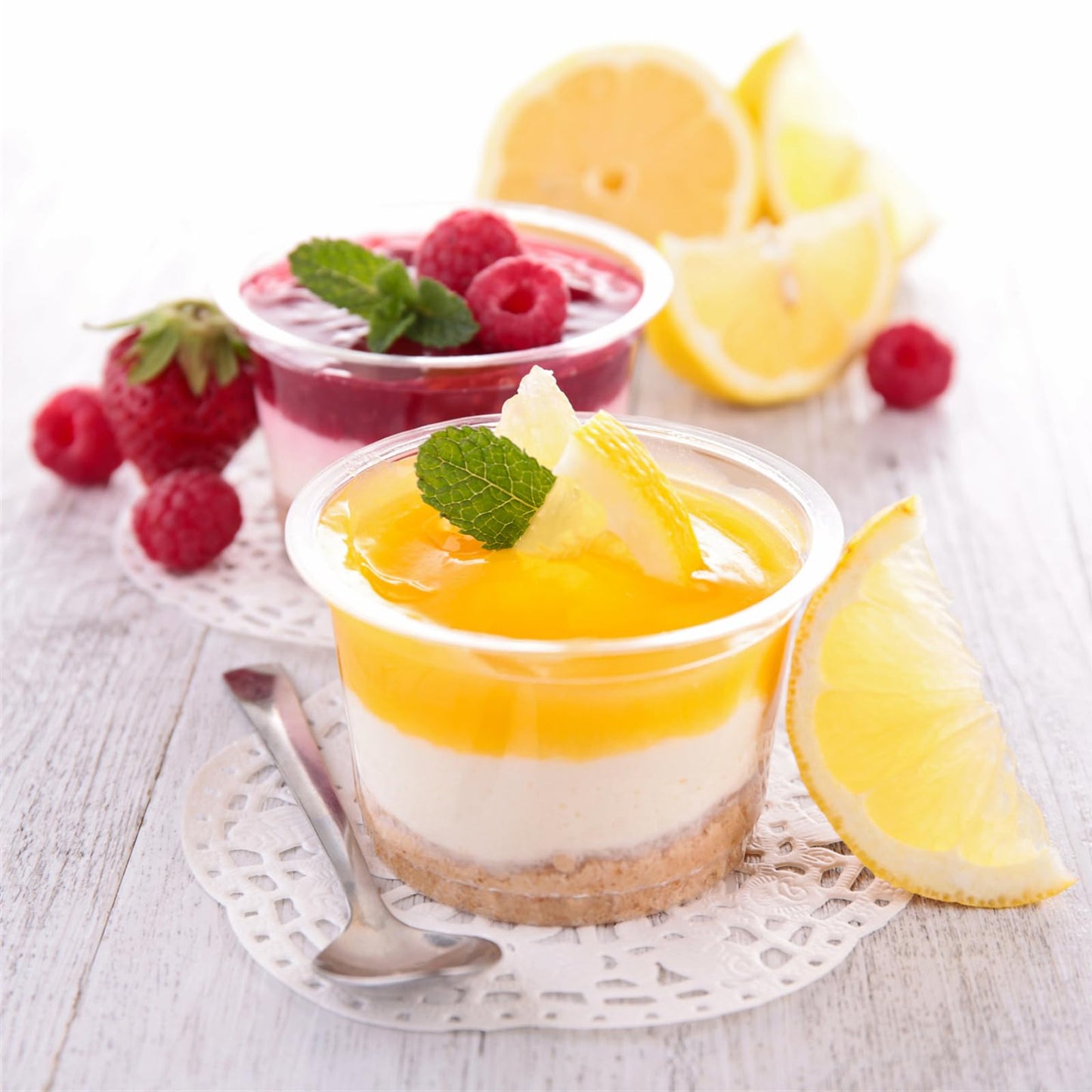 TOFLEN 50 Pack 8 oz Plastic Dessert Cups with Dome Lids, Clear Disposable Yogurt Parfait Cups with Lids, Individual Party Serving Snack Cups for Fruit Dessert Cake Pudding