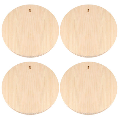 MUKLEI 4 Pack 12 Inch Round Wood Plaque, 3/4 Inch Thick Unfinished Wooden Circle Plaque Wooden Base for Craft Projects, Painting, Woodcarving, DIY Sign