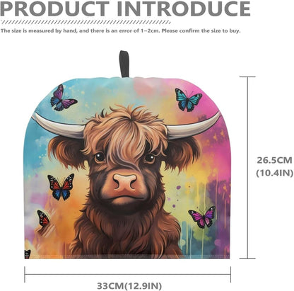 Highland Cattle Tea Cozy, Insulated Teapot Cover, Dust Proof Tea Pot Cosy, Portable Tea Cup Warmer, Kitchen Accessory