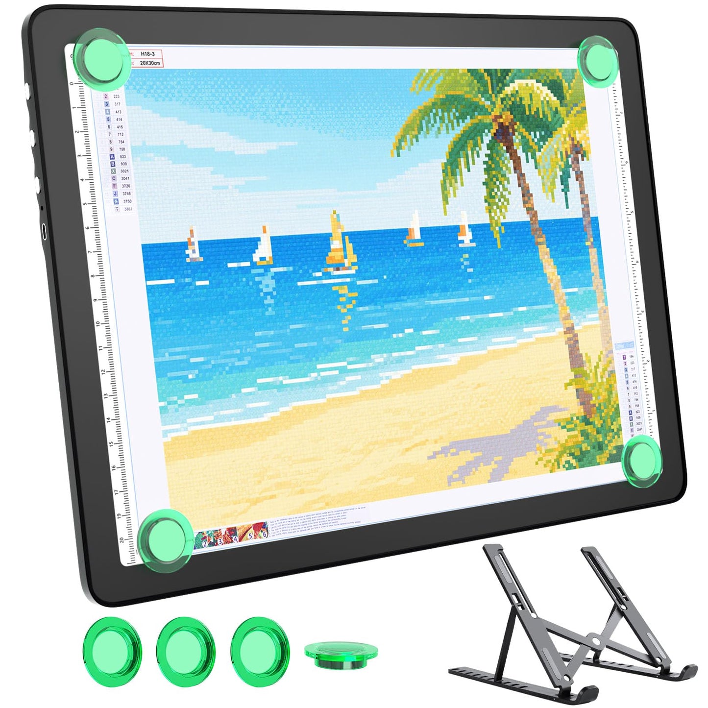 Rechargeable A4 Light Box for Tracing,Bawaslom LED Light Pad with Adjustable Stand and Strong Magnets,Ultra-Thin & Bright Tracing Board for Diamond Art,Sketching,Vinyl Weeding,Architectural Design