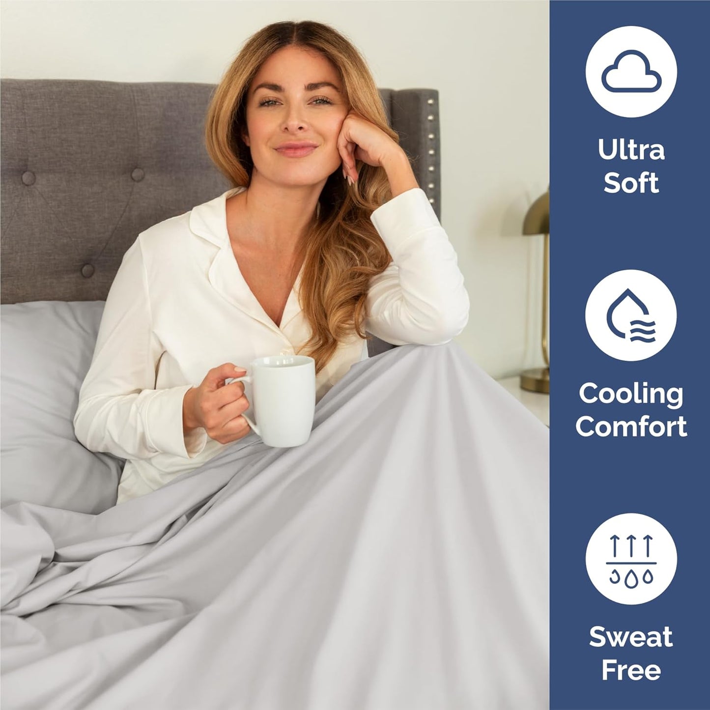 Split King Size 5-Piece Sheet Set - Comfy Cooling Bed Sheets | Hotel Luxury Bedding - Deep Pockets, Wrinkle-Free - Oeko-Tex Certified - French Grey