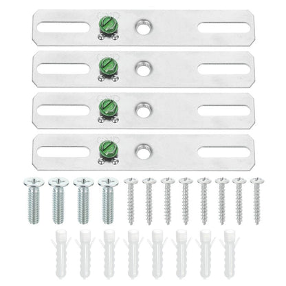 PATIKIL 4" Light Crossbar Kit, 4 Set Universal Light Fixture Mounting Bracket 1/4"-20 Tap Center Hole Ceiling Light Plate Canopy Hardware Set for Chandelier Wall Light, with Screw Pack