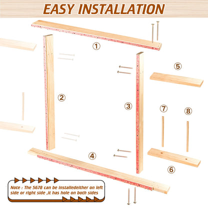 BESGEER Rug Tufting Frame with Tufting Cloth, 29.5” x 29.5” Wooden Frame Rug Making Supplies for Tufting Gun, Table Stand Frame Carpet Making
