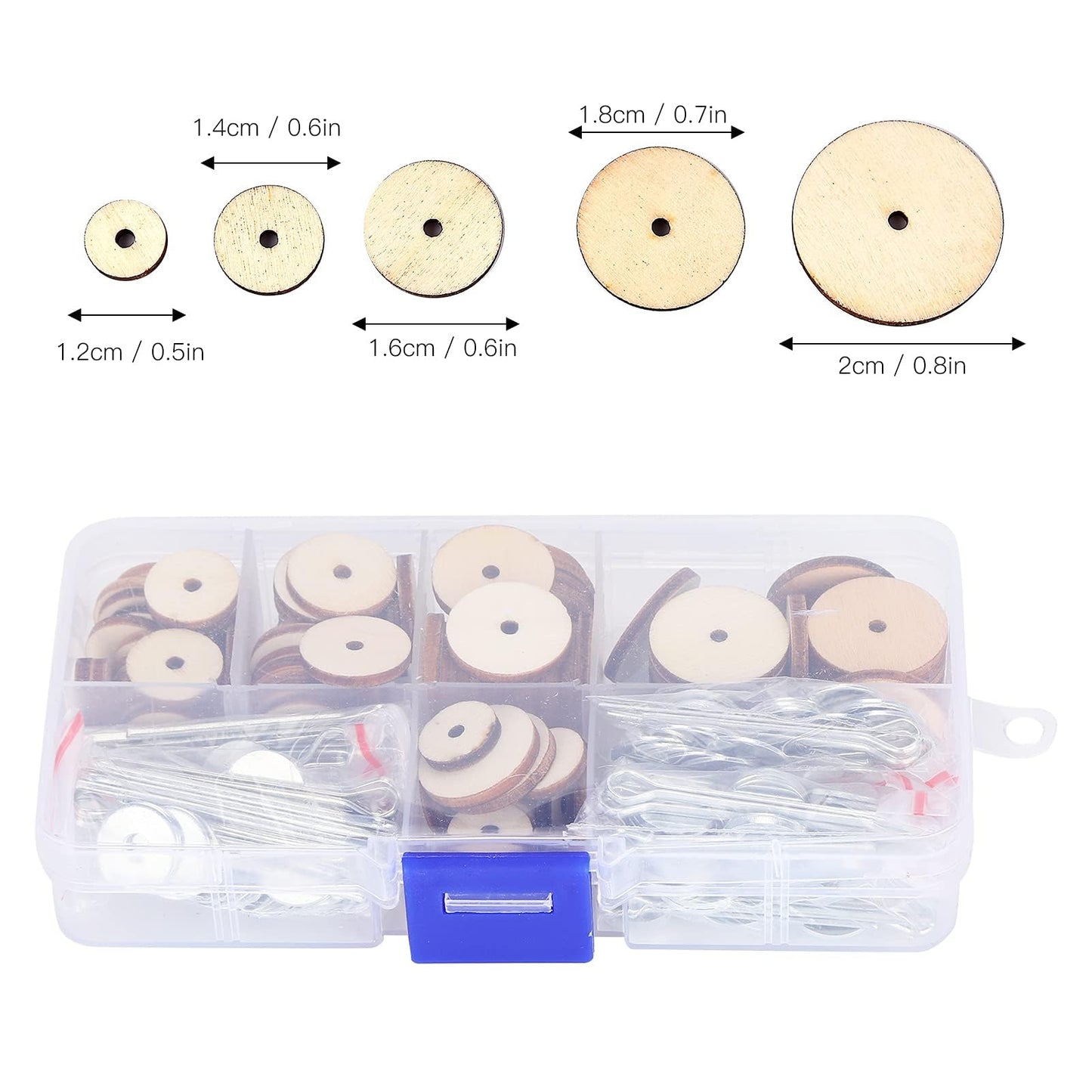 KooingTech Doll Joints, Craft Joint Doll Making Supplies 50 Sets Doll Movable Joints with Storage Box, Toy Joints Compatible with Teddy Bear Craft Doll Joint 12 14 16 18 20MM
