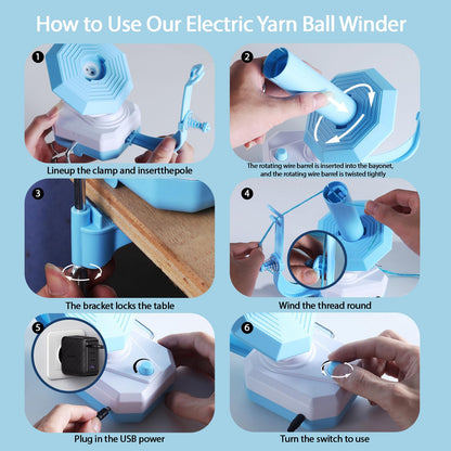 Spalivivre Electric Yarn Ball Winder, Automatic and Stepless Speed Yarn Winder, 10 oz Large Capacity, Easy to Use, Upgrade Yarn Spinner for Knitters and Crochet Lovers