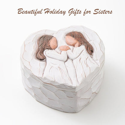 Sister Birthday Gifts, Sister Figurine Small Keepsake Box - Mothers Day Gifts for Sisters, Big Sister Gift from Sisters, Best Friend Friendship Gift - Soul Sister Hand-Painted Decorative Boxes
