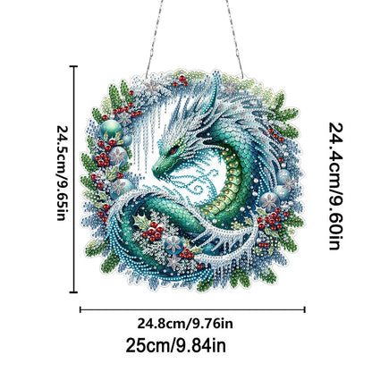 C'eitura Dragon Diamond Art Painting Sun Catcher Kit for Adults, Double-Sided Mythical DIY Hanging Ornament, Crystal Acrylic Gem Art Craft for Home Window Wall Decor, Fantasy Gift for Beginners