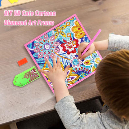 ZUYUSUT Flower Diamond Art Painting Kits for Kids with Wooden Frame Girls Art Crafts Rhinestone Gem by Number Kits Birthday
