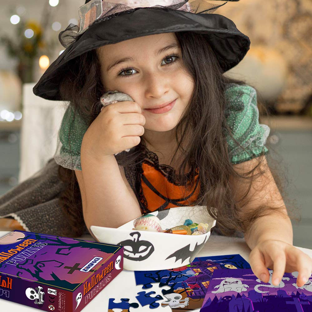 KiDEPOCH Halloween Puzzles Set of 6 Designs - 36 Pack, 24-Piece, 5.5 x 7.3 inches, Multicolor, Cardboard & Paper, Jigsaw, For Kids & Adults, Indoor & Classroom, Family Game Night & Party Favors