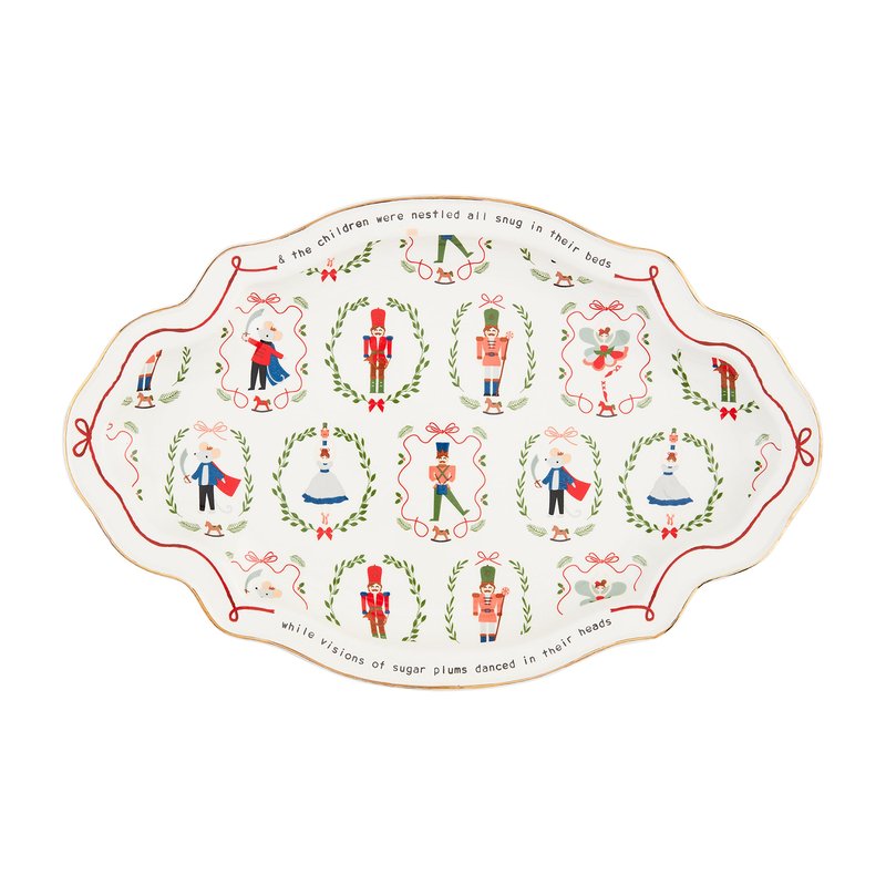 Mud Pie Nutcracker Christmas Platter; 10 1/2" x 16 1/4"