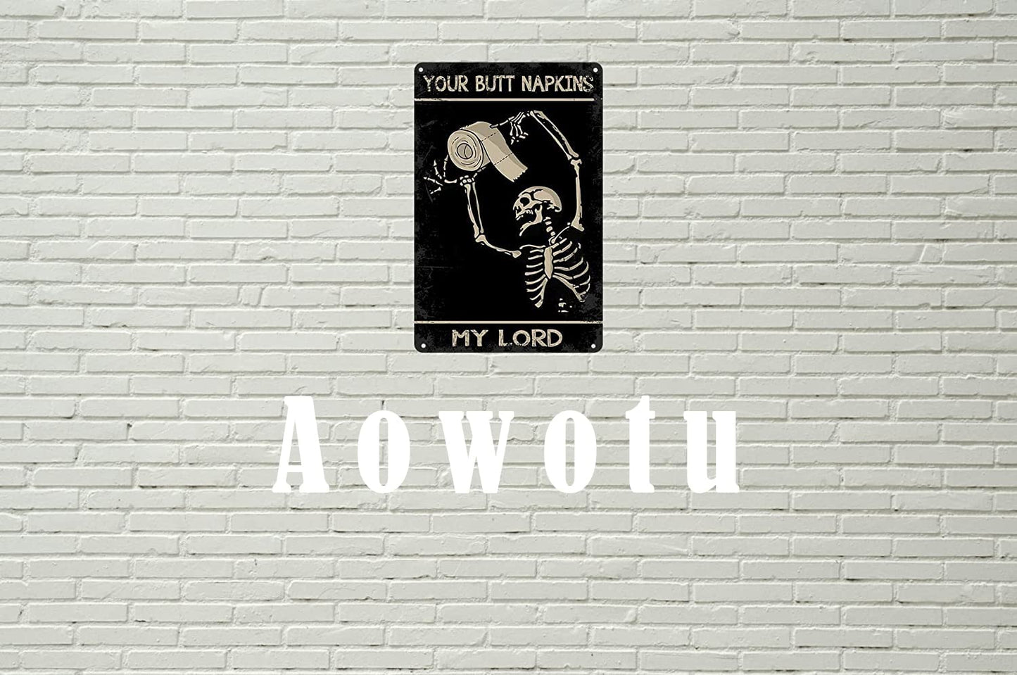 Aowotu Funny Metal Retro Skeleton Decorate Tin Signs Wall Art Perfect For Home Washroom Bathroom Decoration 8x12 Inch
