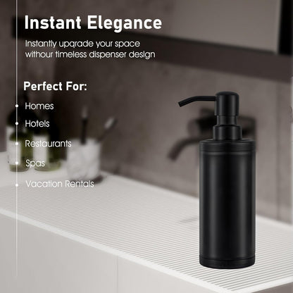 GAPPO Matte Black Soap Dispenser, Stainless Steel Metal Pump Hand Lotion Bottle for Bathroom, Bedroom, Kitchen (300ML)
