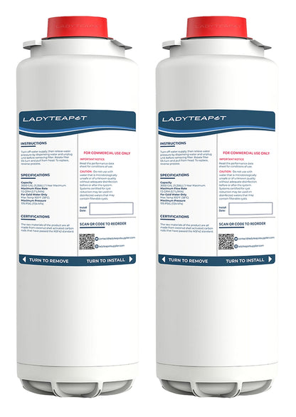 LADYTEAPOT Water Filter Replacement, Compatible with Elkay 51300C ezH20, EWF3000 and Halsey Taylor Bottle Filling Stations (No Chip - 2 Pack)