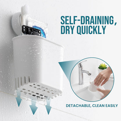 TAILI Suction Toothbrush Holder 2 Pack, Tumblers Replacement Shower Toothbrush Holder for Wall, Powerful Toothpaste Toothbrush Suction Cup, Self-draining Shower Razor Holder, Kitchen Tableware Holder