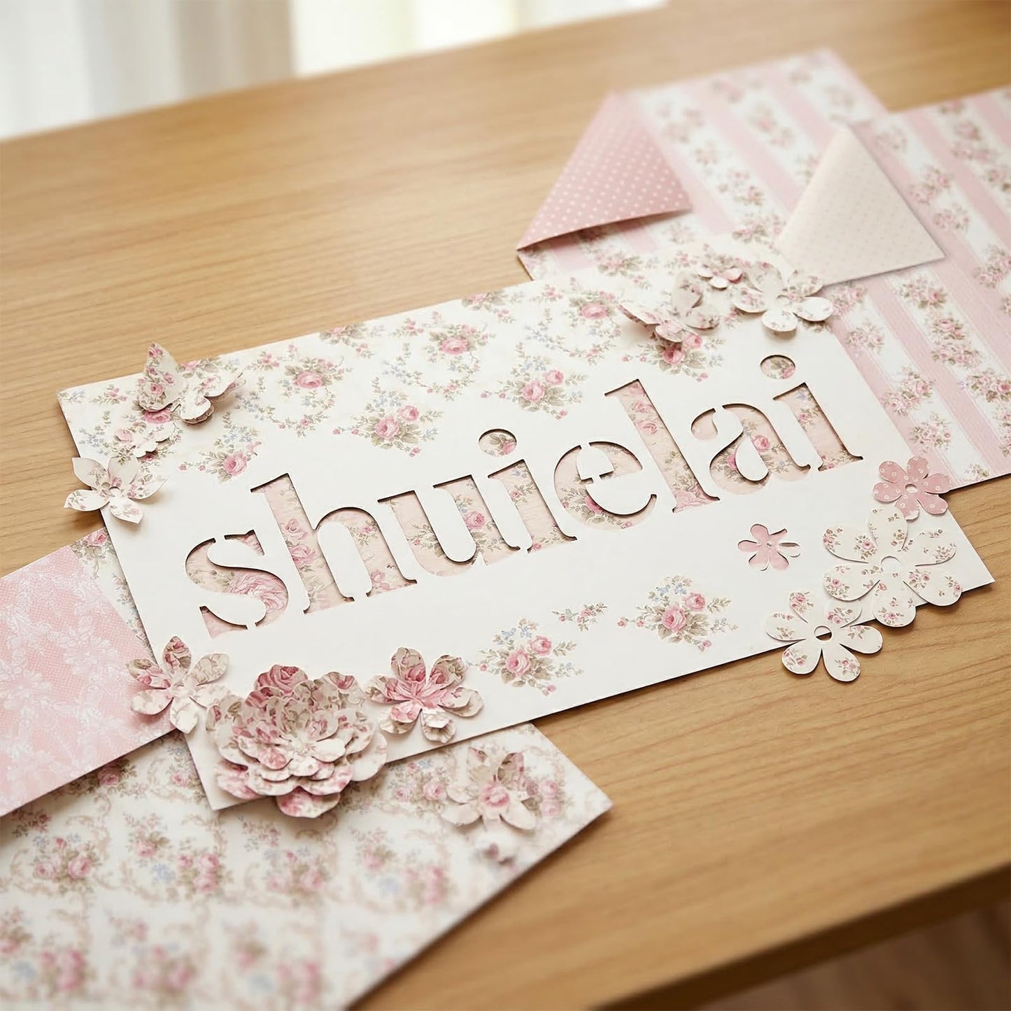 shuielai 24 Sheets 12×12 Retro Pink Floral Scrapbook Paper, Dual-Sided Decorative Craft Paper - for Photo Albums Junk Journals DIY Decor (Pink)