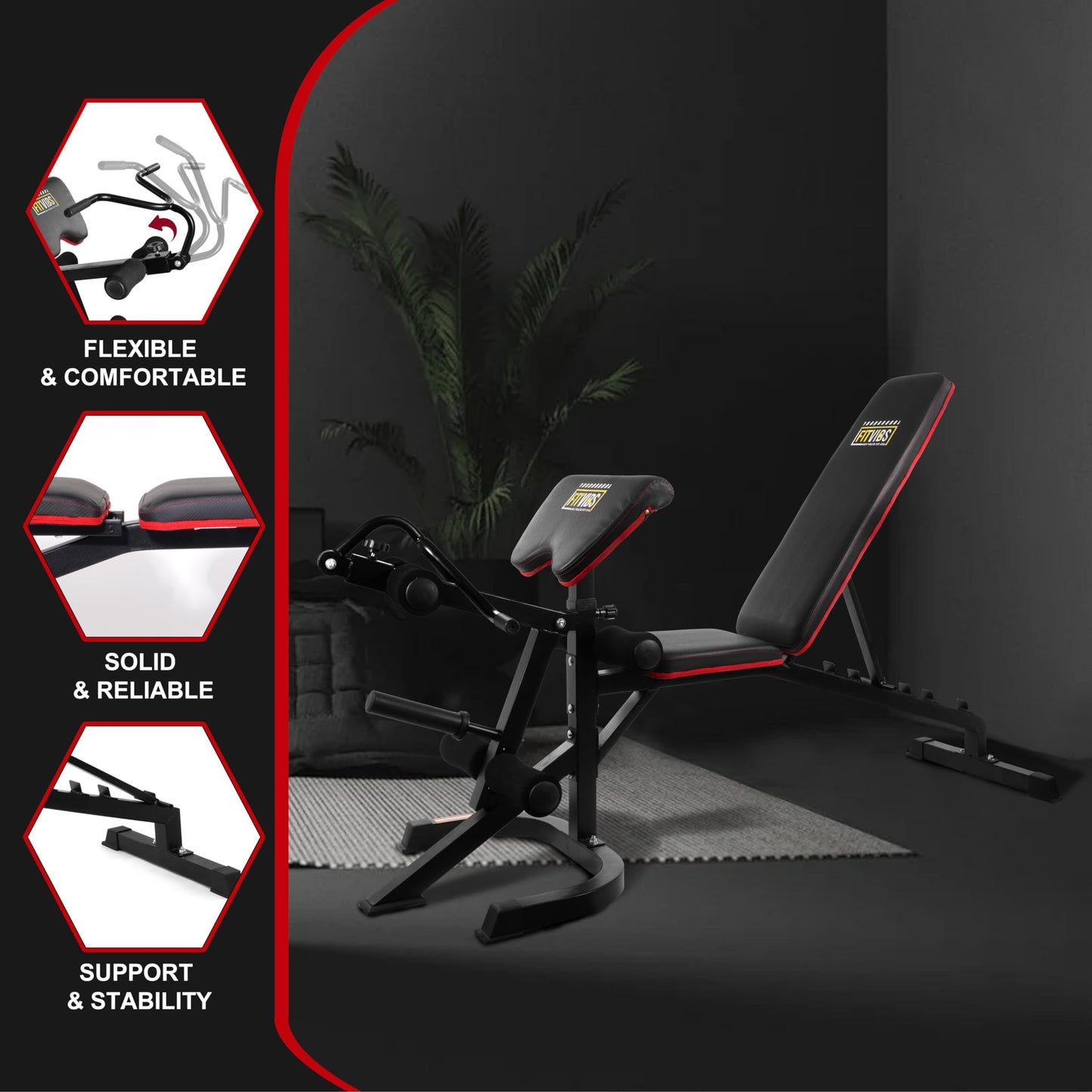 Fitvids Adjustable Weight Bench, Workout Bench for Home Gym, Adjustable 6 Position Utility Bench with Leg Extension and Preacher Pad, Leg Extension and Curl Machine, Multiple Styles