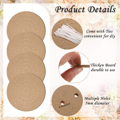 OGANAZI 9 PCS 10 Inch Wreath Boards with Holes, Wood Board Forms with 100 Nylon Ties, DIY Round Frame Decorative Flower Boards Wreath Making Supplies for Wedding, Christmas, Home Decor