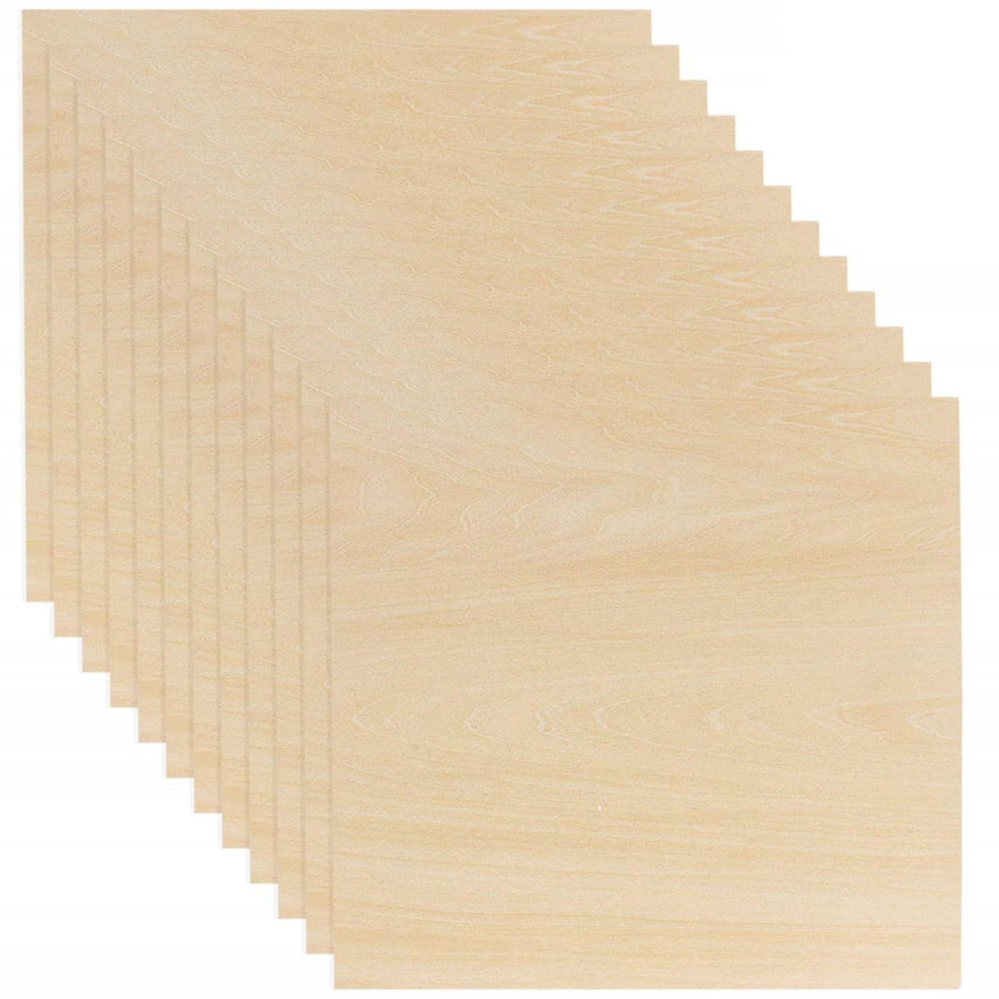 12 Pack Basswood Sheets 1/8 x 12 x 12 Inch Plywood Board, Thin Natural Unfinished Wood for Crafts, Hobby, Model Making, Wood Burning and Laser Projects