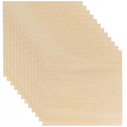 12 Pack Basswood Sheets 1/8 x 12 x 12 Inch Plywood Board, Thin Natural Unfinished Wood for Crafts, Hobby, Model Making, Wood Burning and Laser Projects