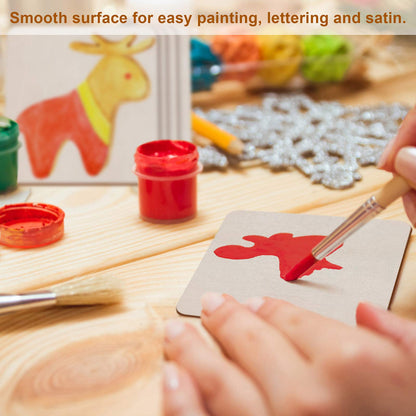 Fuyit Unfinished Wood Pieces, 50Pcs 3 x 3 Inch Blank Natural Wood Square Wooden Cutouts Board for DIY Crafts Painting, Scrabble Tiles, Coasters, Decoration