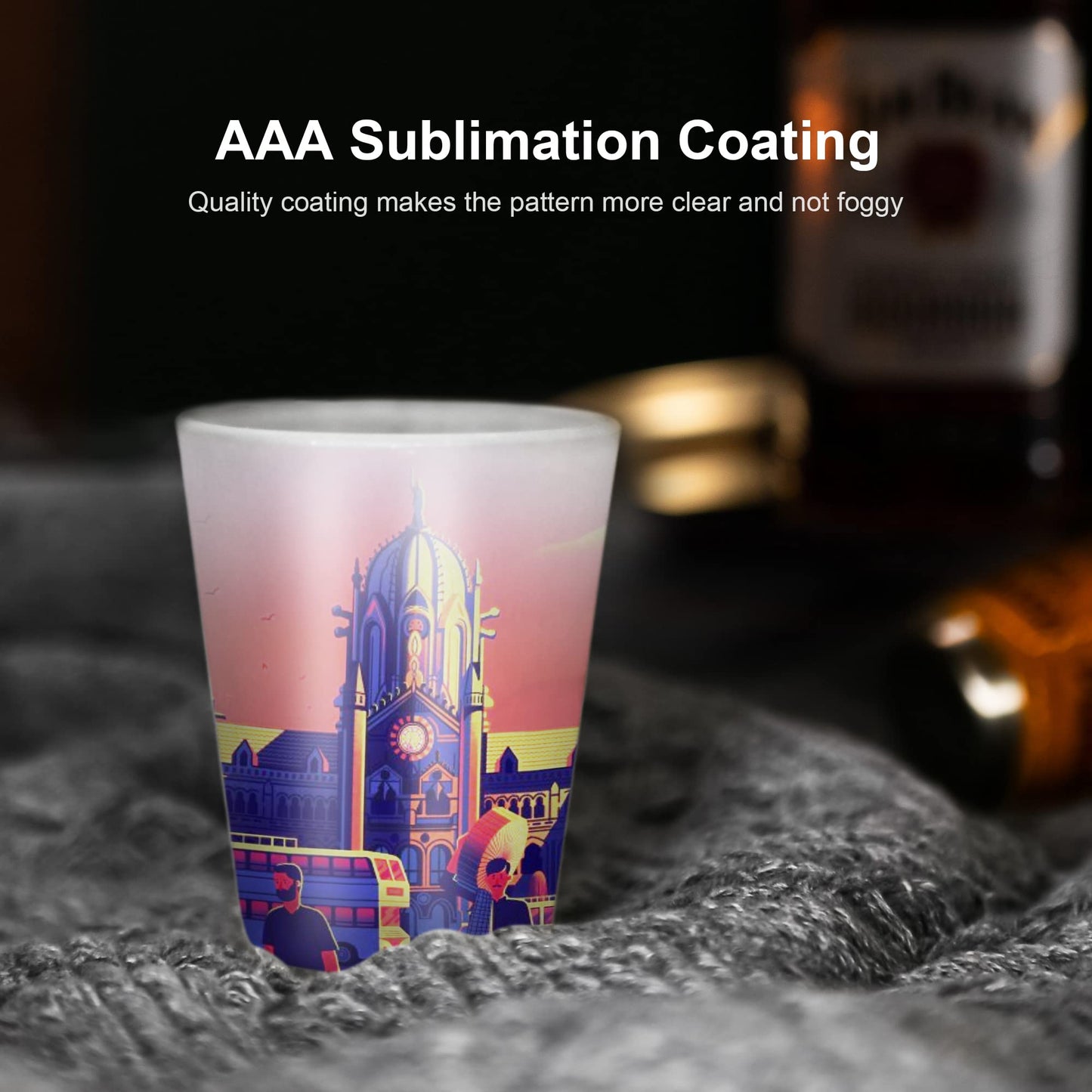 AGH Sublimation Frosted Shot Glasses - 1.5 oz Set of 12 with Heavy Base for Whiskey, Tequila, Vodka, Espresso