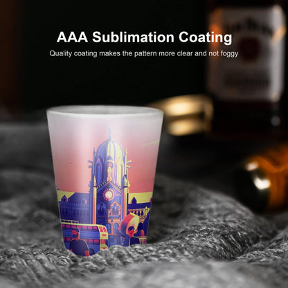 AGH Sublimation Frosted Shot Glasses - 1.5 oz Set of 12 with Heavy Base for Whiskey, Tequila, Vodka, Espresso