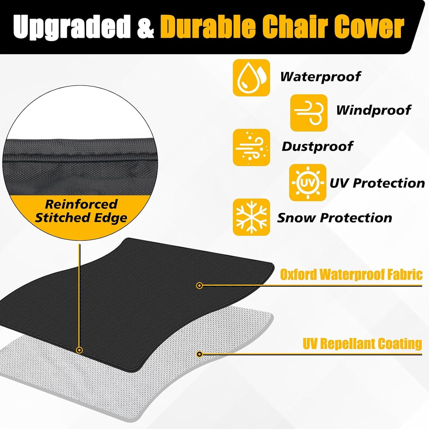 2 Pack Zero Gravity Chair Cover, AHIER Outdoor Chair Covers Waterproof Lawn Beach Patio Chair Cover with Fixed Rope