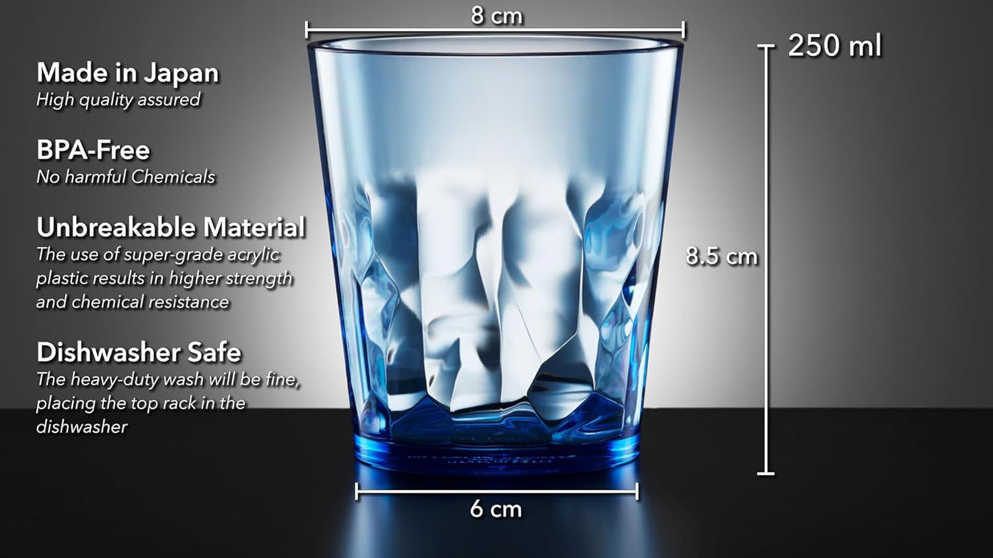 SCANDINOVIA 8 oz Unbreakable Premium Juice Glasses, Set of 4, BPA Free, Dishwasher Safe